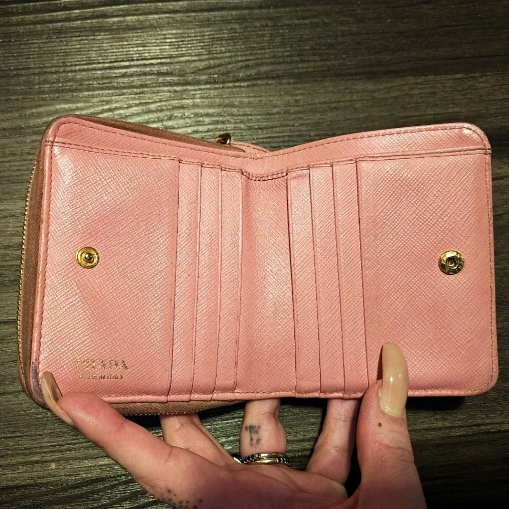 Prada Saffiano Lux Leather Compact Wallet